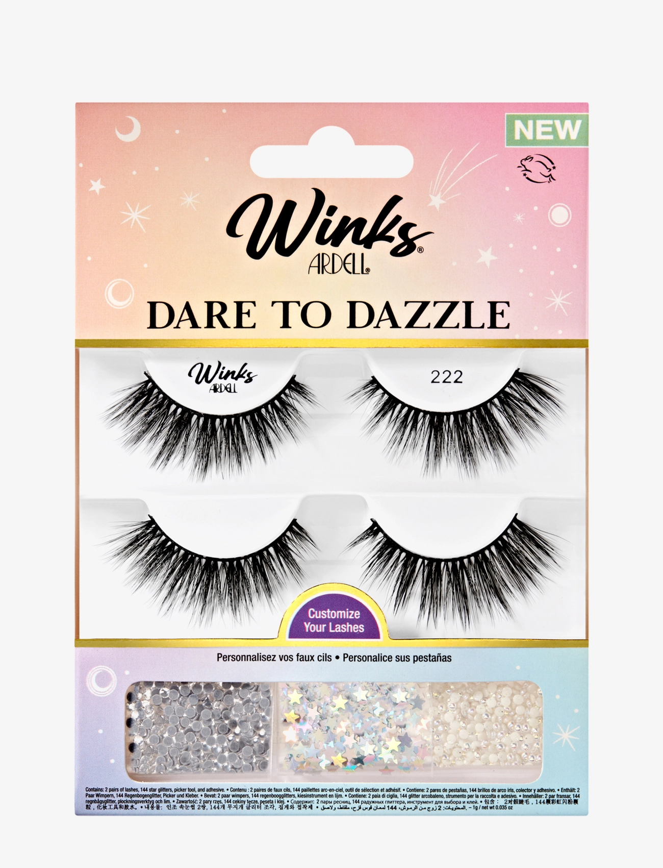 Ardell Winks Dare To Dazzle 222 Diamonds & Pearls, One Size, Black, Øjne > Vipper, Dame