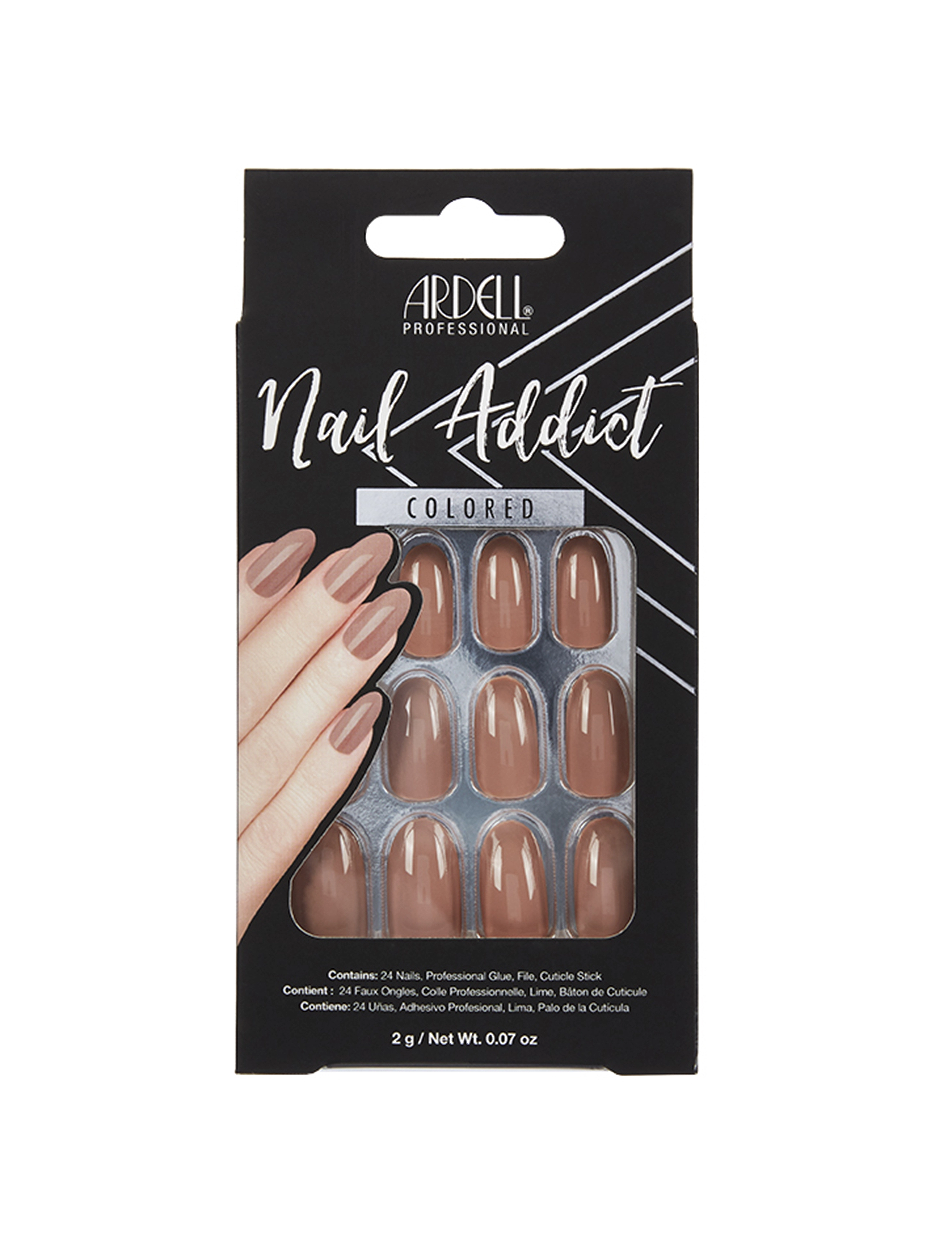 Ardell Nail Addict Latte, Fake Nails, Nude, Str: ONE SIZE