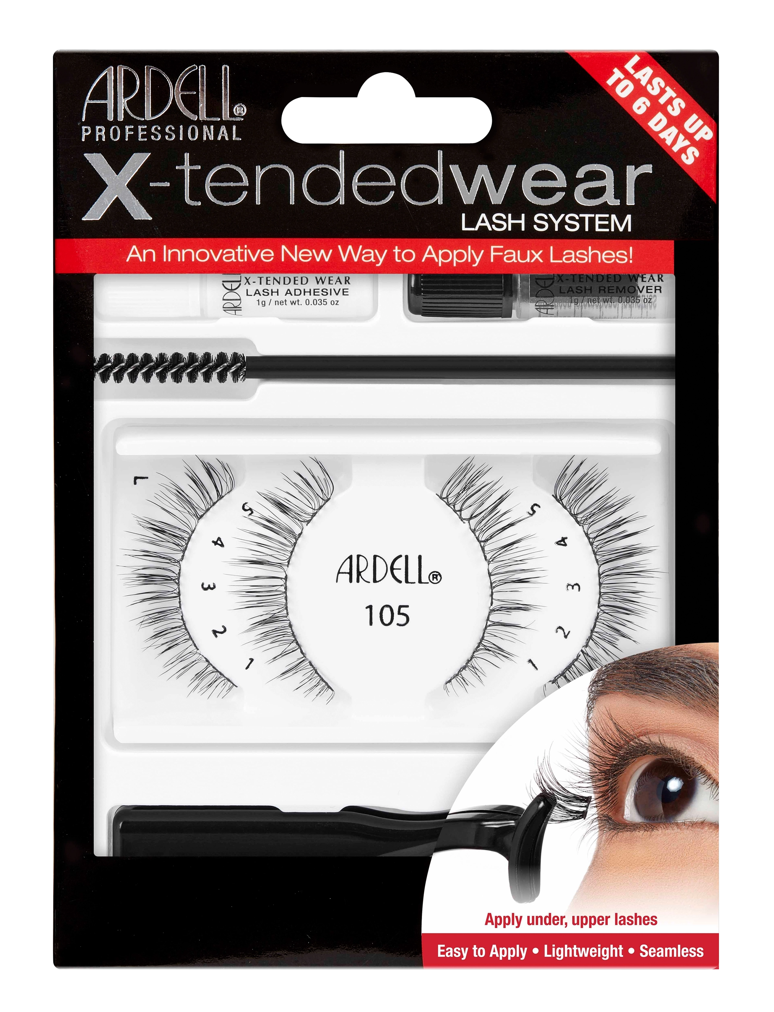 Ardell X-Tended Wear 105, One Size, Black, Øjne > Vipper, Dame