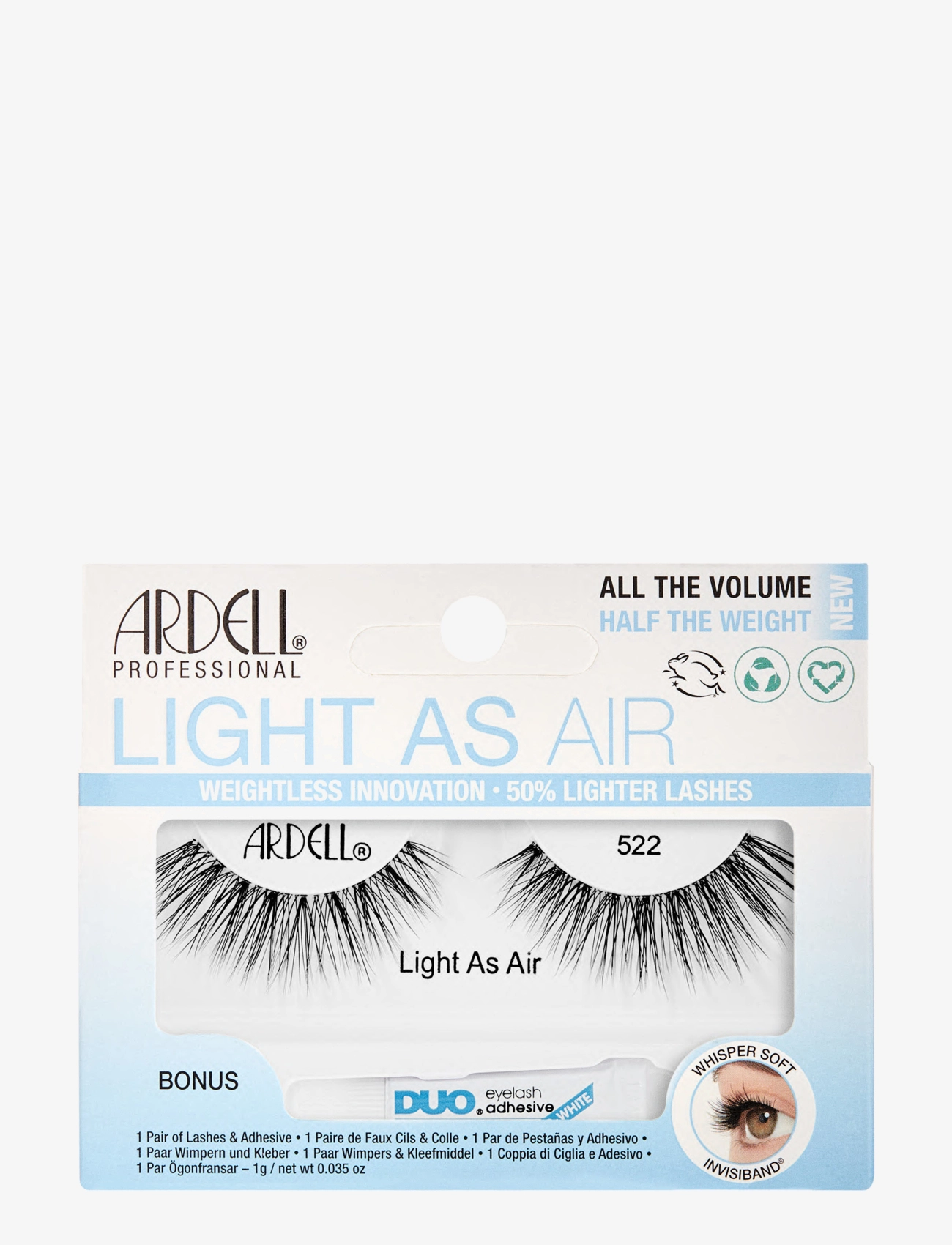 Ardell Light As Air Lash 522, Vippe, Sort, Str: ONE SIZE