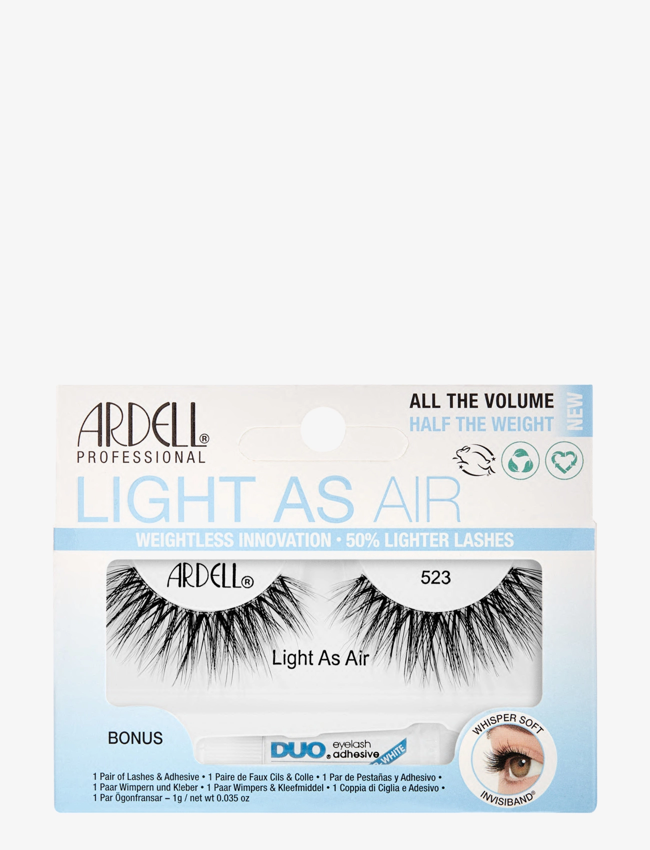 Ardell Light As Air Lash 523, Vippe, Sort, Str: ONE SIZE