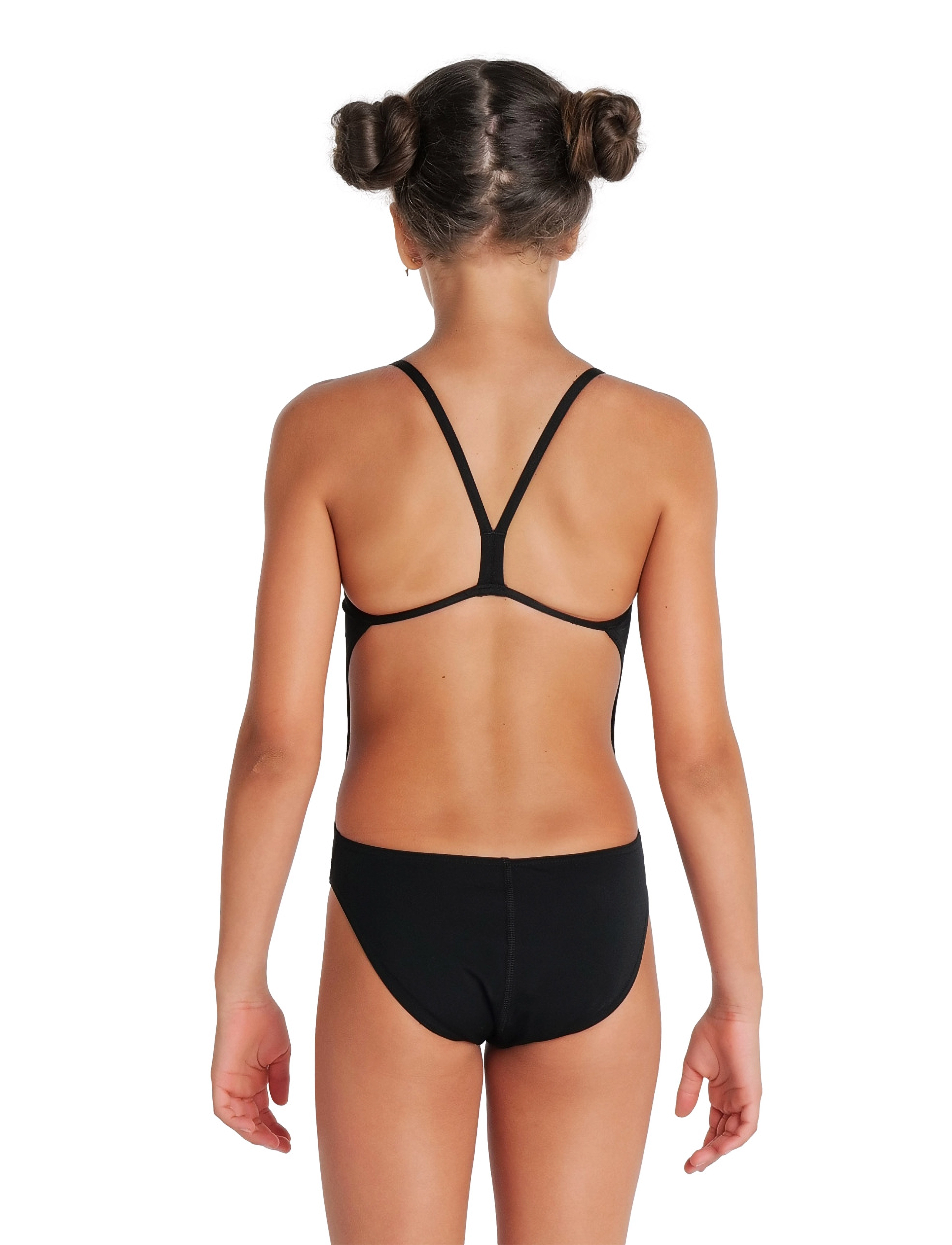 Arena - GIRL'S TEAM SWIMSUIT CHALLENGE SOLID - iepirkties pēc vecuma - black-white - 5