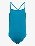 GIRL'S TEAM SWIMSUIT CHALLENGE SOLID RED FANDANGO- - BLUE COSMO
