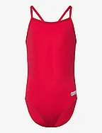 GIRL'S TEAM SWIMSUIT CHALLENGE SOLID - RED-WHITE