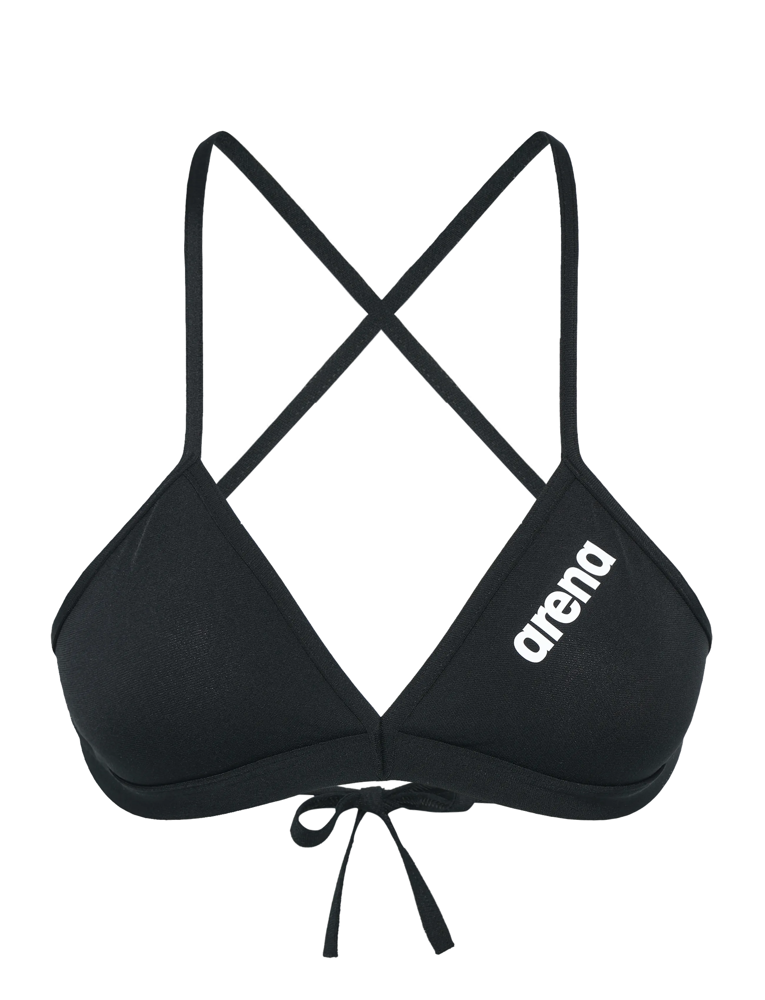 Arena WOMEN'S TEAM SWIM TOP TIE BACK SOLID - Bikinis - BLACK-WHITE / black