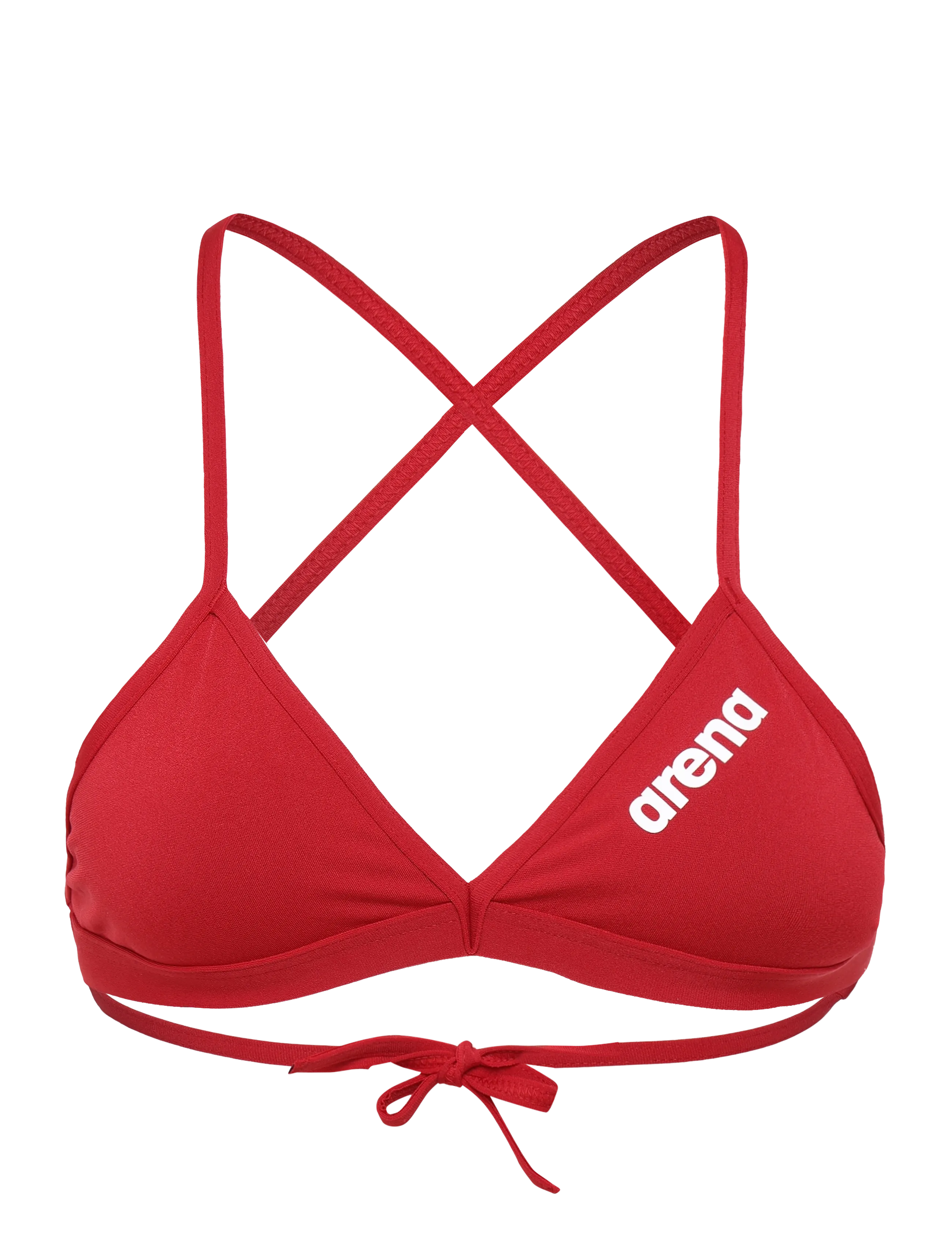 Arena WOMEN'S TEAM SWIM TOP TIE BACK SOLID - Bikinis - RED-WHITE / red