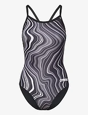 Arena - WOMEN'S SWIMSUIT LIGHTDROP BACK MARBLED BLACK-BLAC - swimsuits - black - 0