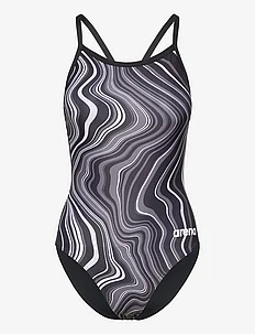 WOMEN'S SWIMSUIT LIGHTDROP BACK MARBLED BLACK-BLAC, Arena