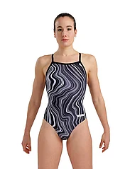 Arena - WOMEN'S SWIMSUIT LIGHTDROP BACK MARBLED BLACK-BLAC - swimsuits - black - 2