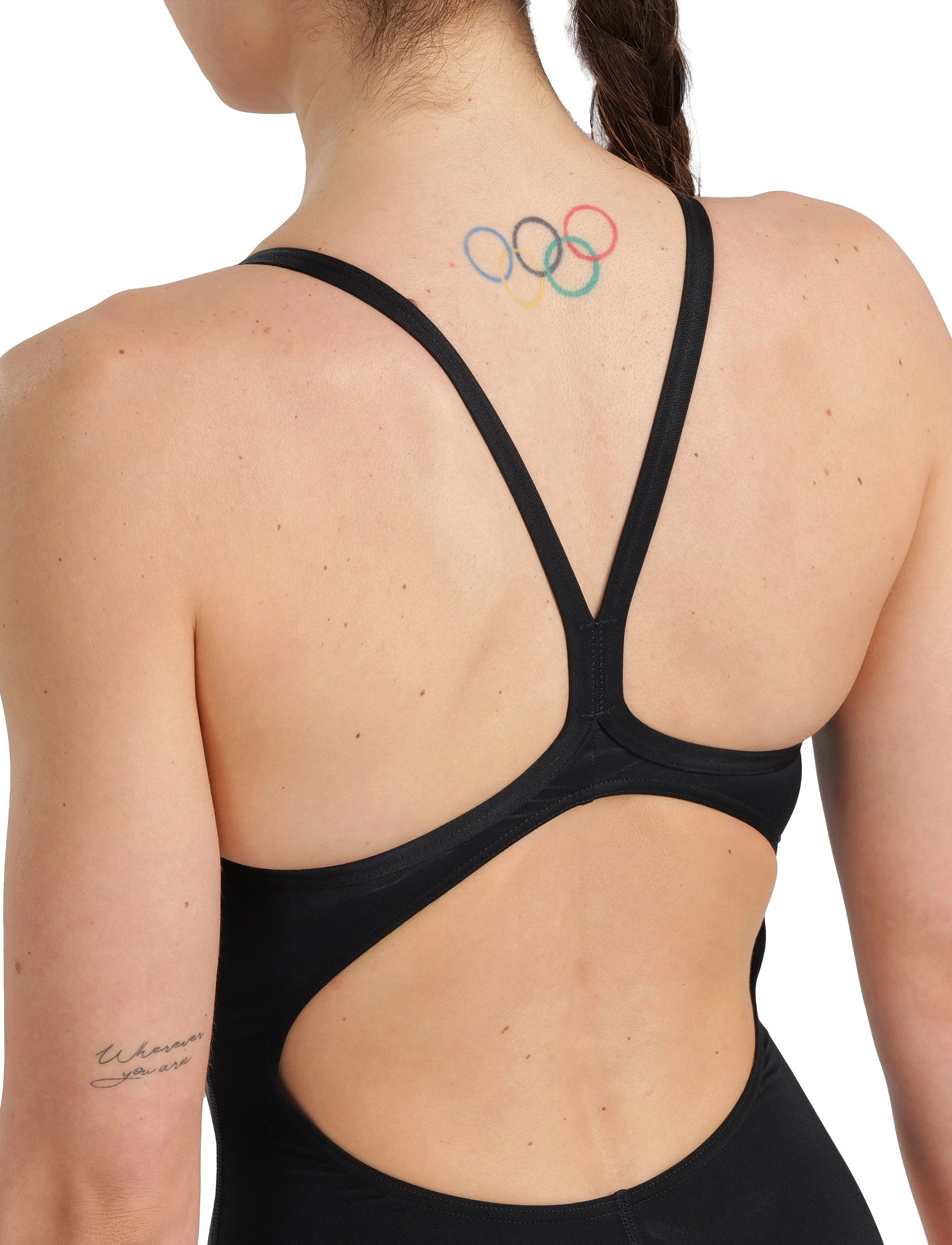 Arena - WOMEN'S SWIMSUIT LIGHTDROP BACK MARBLED BLACK-BLAC - black - 3