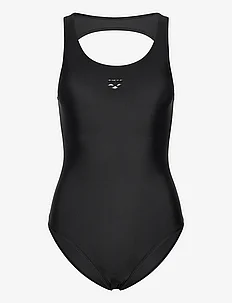 WOMEN'S ARENA SOLID  SWIMSUIT O BACK BLACK, Arena