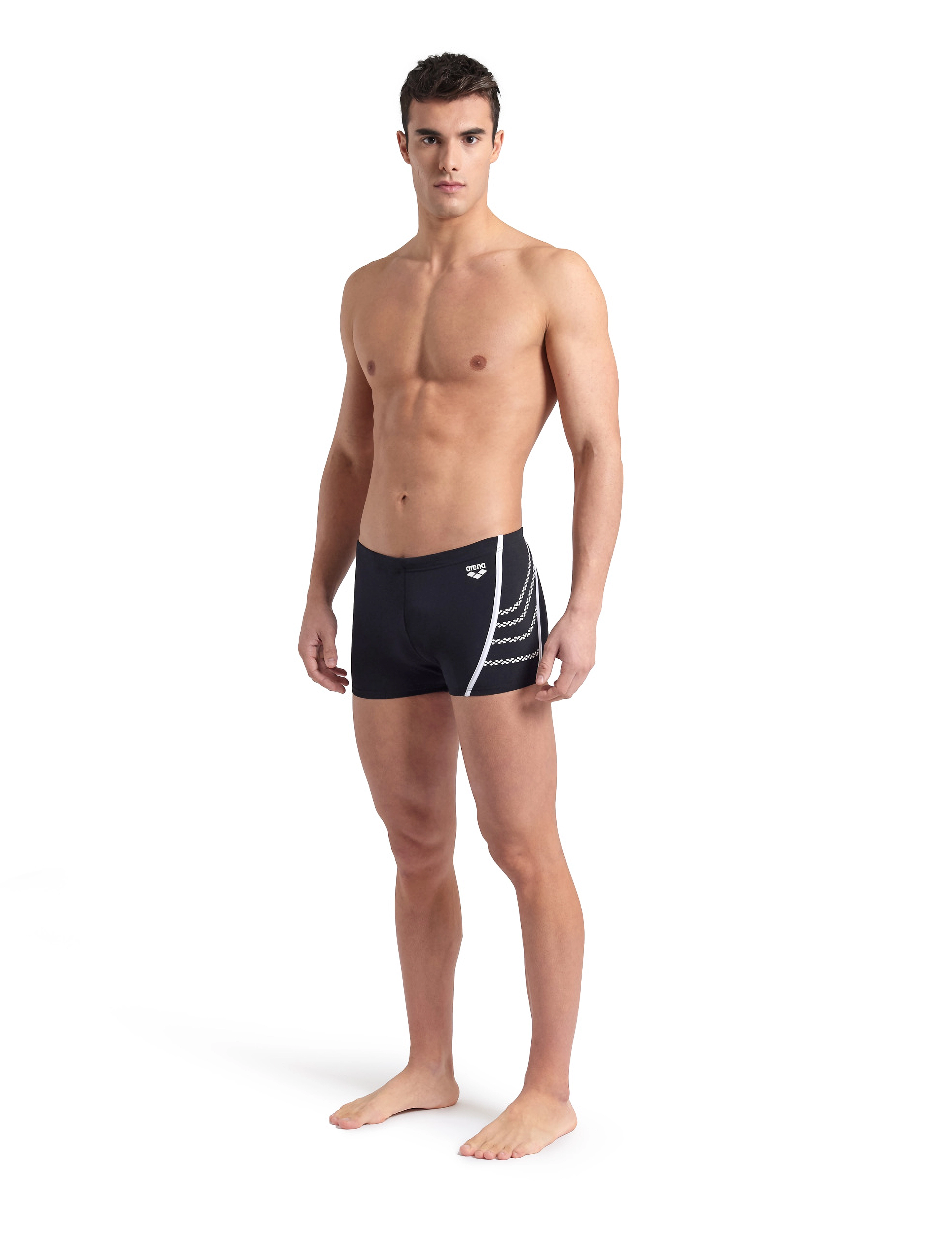 Arena - MEN'S ARENA LOSANGE V SWIM SHORT NAVY-WATER - black/white - 3