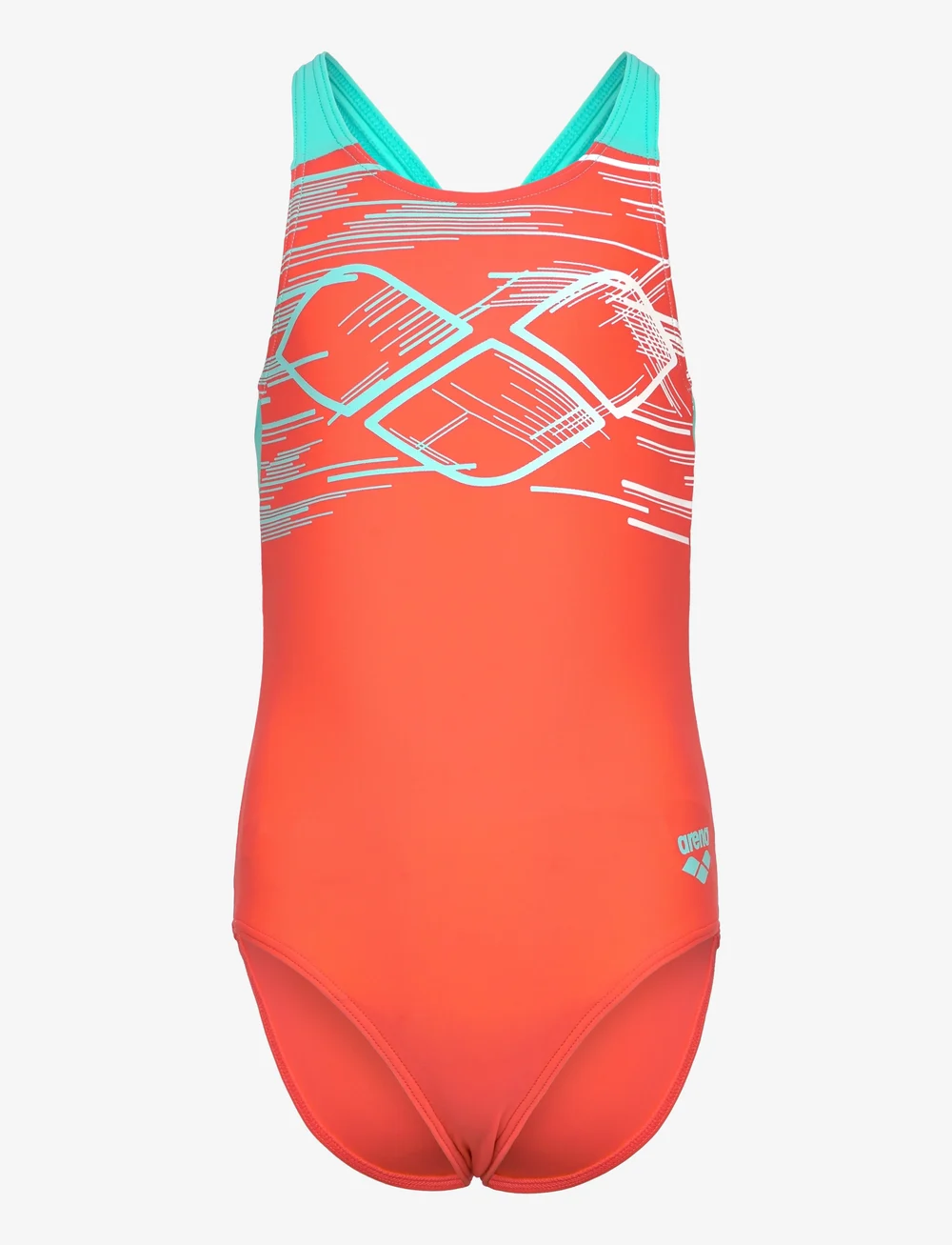 Arena - GIRL'S ARENA PASTIME SWIMSUIT V BACK - badedragter - calypso coral - 0