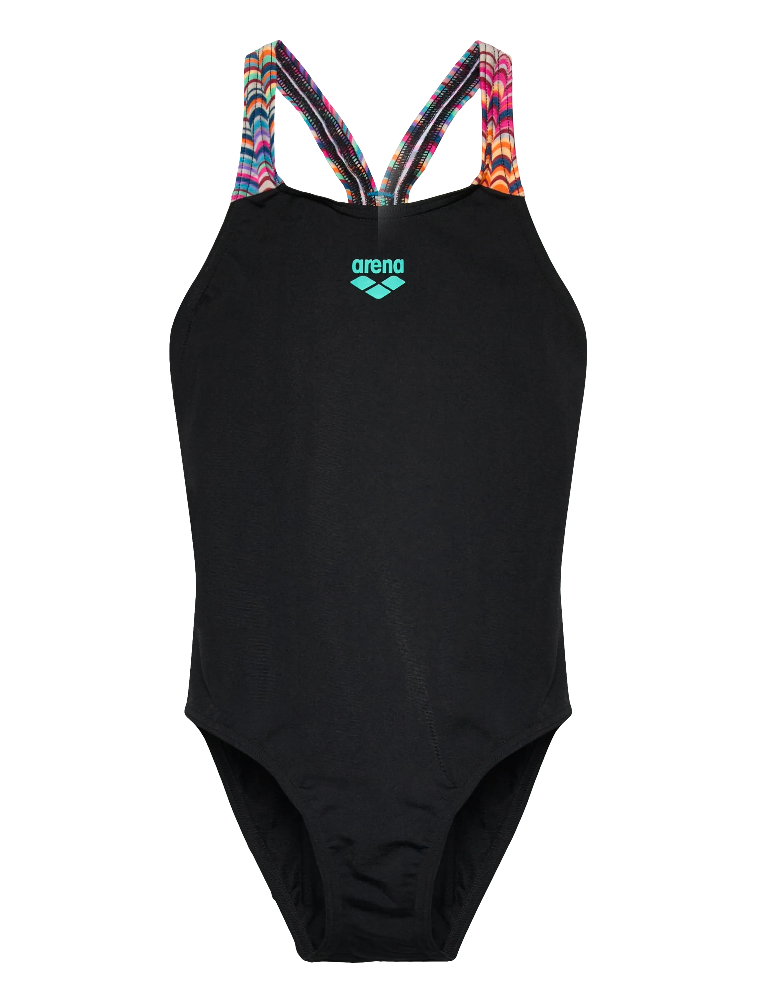 Arena Girl's Arena Ondulation Swimsuit V Back Black-Mult, 8-9ÅR, Black, Sport > Badedragter, Børn