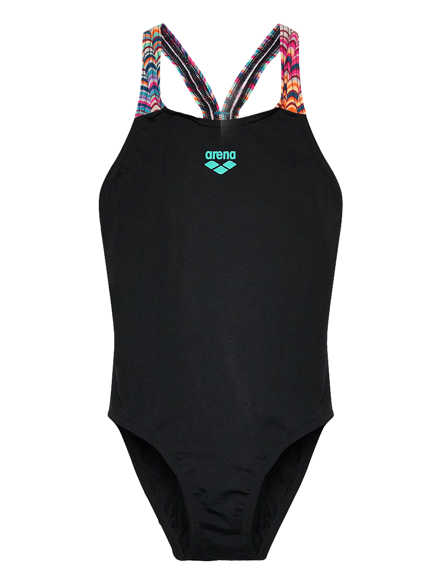 Arena - GIRL'S ARENA ONDULATION SWIMSUIT V BACK BLACK-MULT - badeanzüge - black-mult - 0