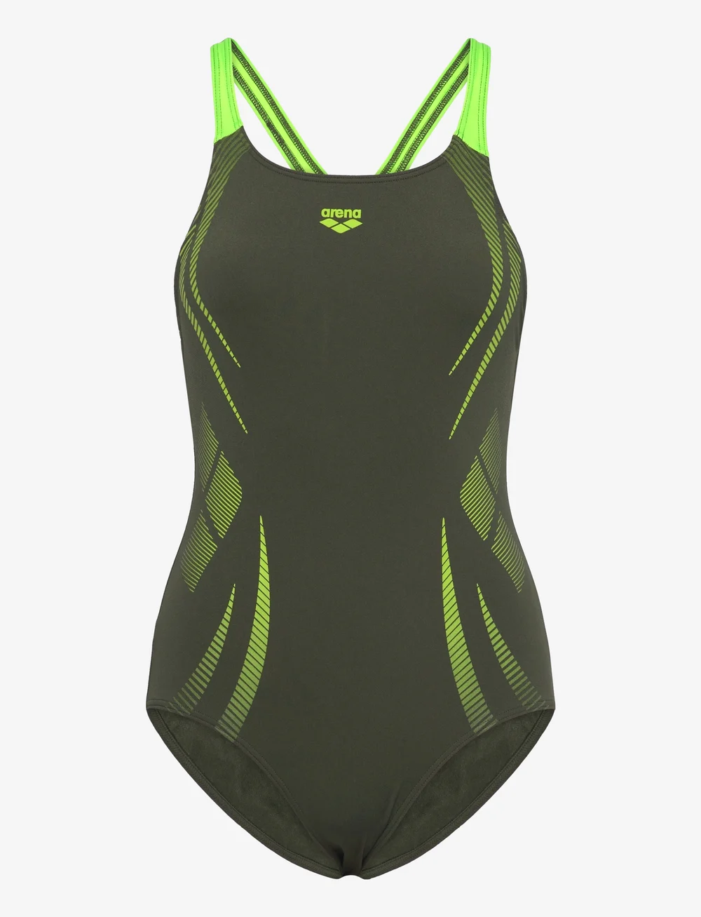 Arena - WOMEN'S ARENA POSEIDONIA SWIMSUIT SWIM PRO BACK LB - ujumistrikood - dark sage-artic lime - 0
