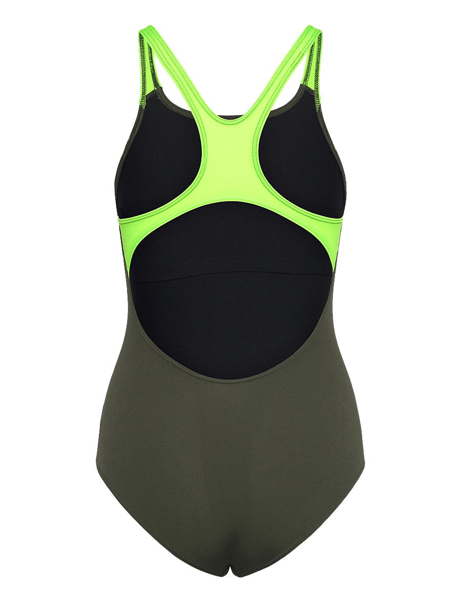 Arena - WOMEN'S ARENA POSEIDONIA SWIMSUIT SWIM PRO BACK LB - maudymosi drabužiai - dark sage-artic lime - 1