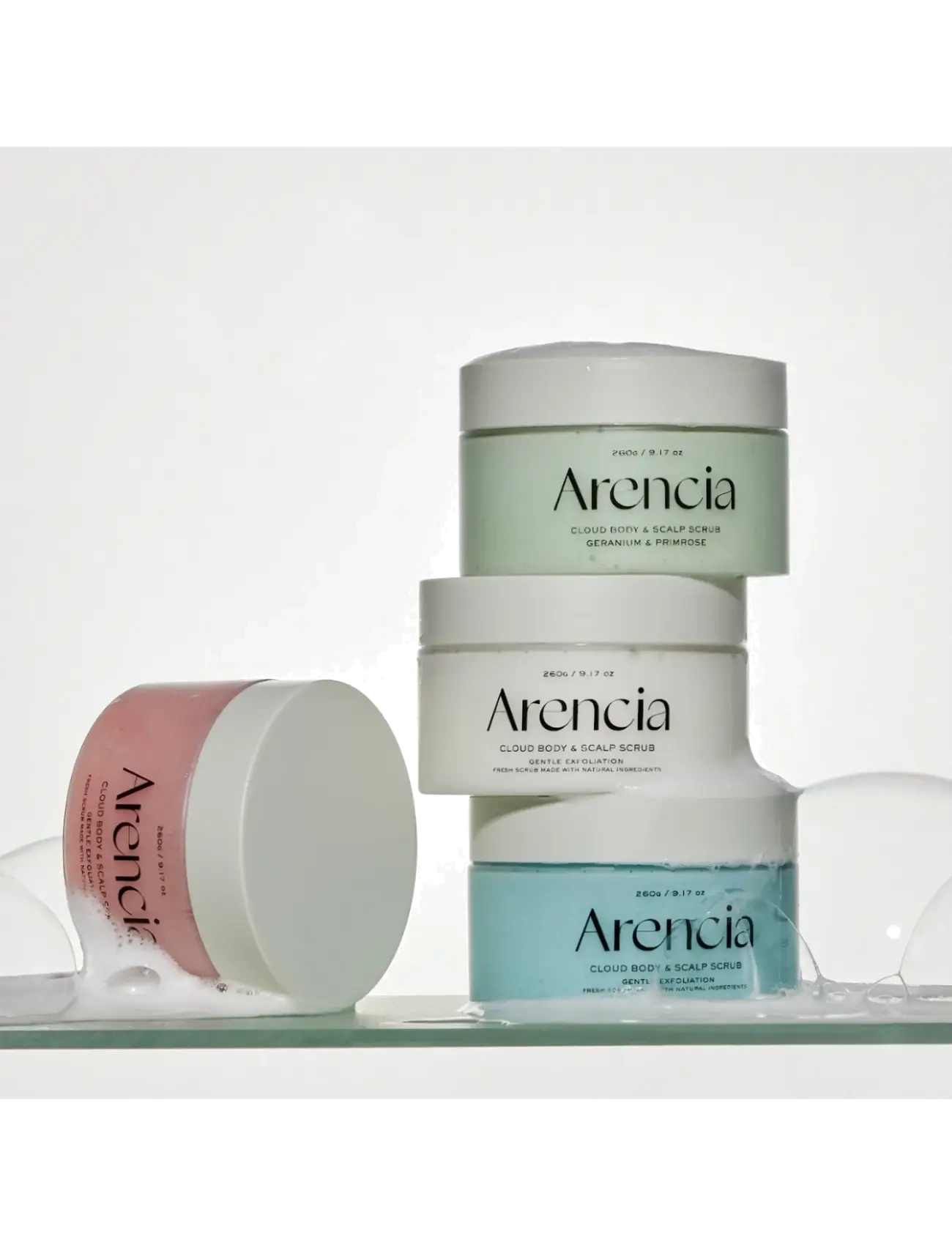 Arencia - Fresh Cloud Body & Scalp Scrub Geranium & Primrose - skrubb & exfoliators - kropp  - clear - 2