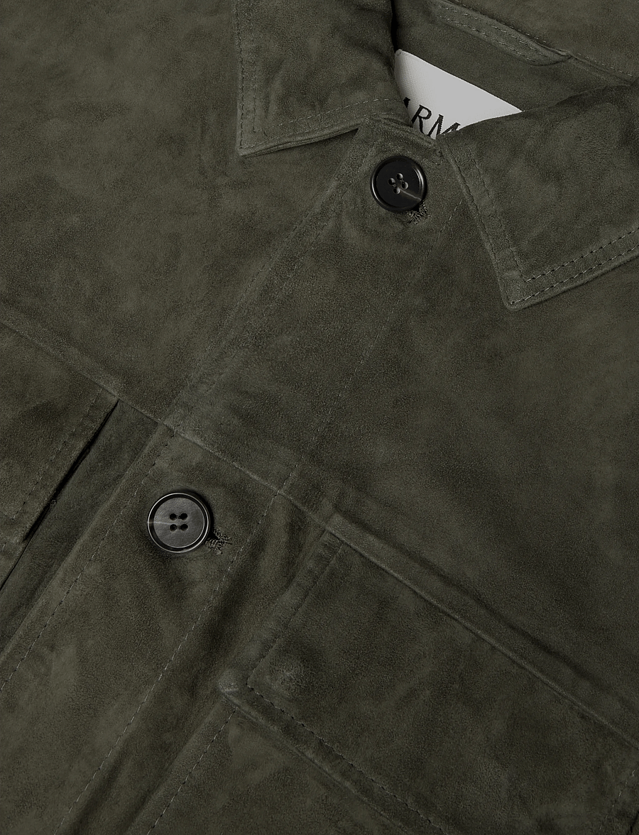 Arma - Mex Lamb Suede - fall jackets - dark green - 2