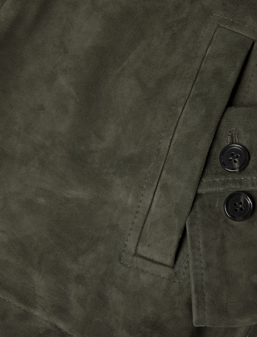 Arma - Mex Lamb Suede - fall jackets - dark green - 3