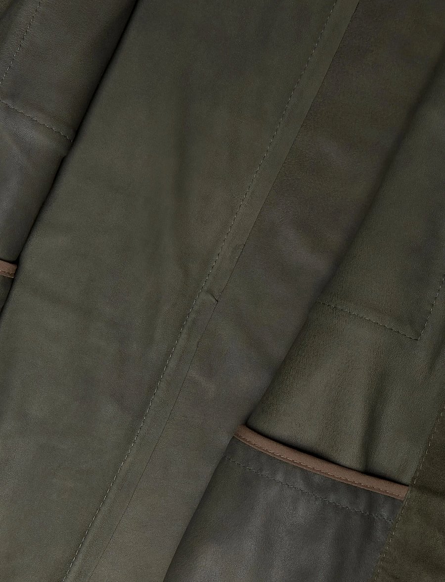 Arma - Mex Lamb Suede - fall jackets - dark green - 4