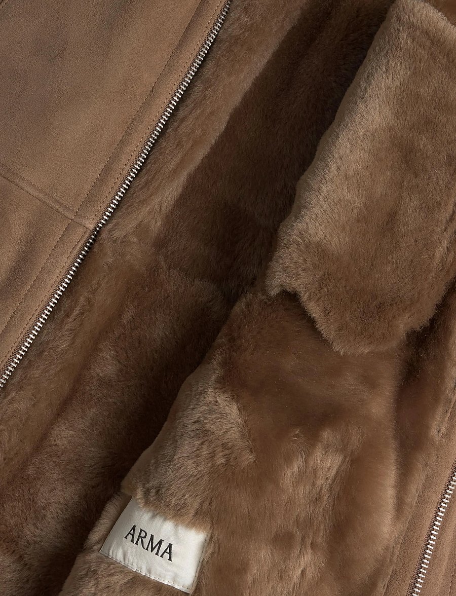 Arma - Levy Merino Suede - fall jackets - carob brown - 5