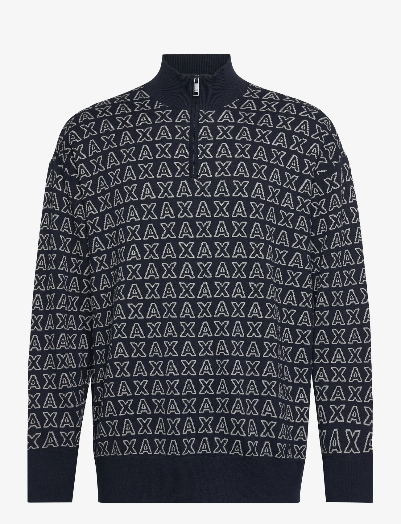 Armani Exchange - PULLOVER - megztinis su apvalios formos apykakle - 25ey-navy bold outline lo - 0