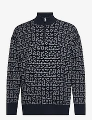 Armani Exchange - PULLOVER - megztinis su apvalios formos apykakle - 25ey-navy bold outline lo - 0