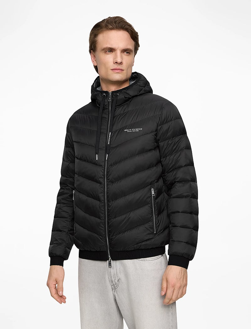 Armani Exchange - DOWN JACKET - vinterjackor - black/melange grey b - 0