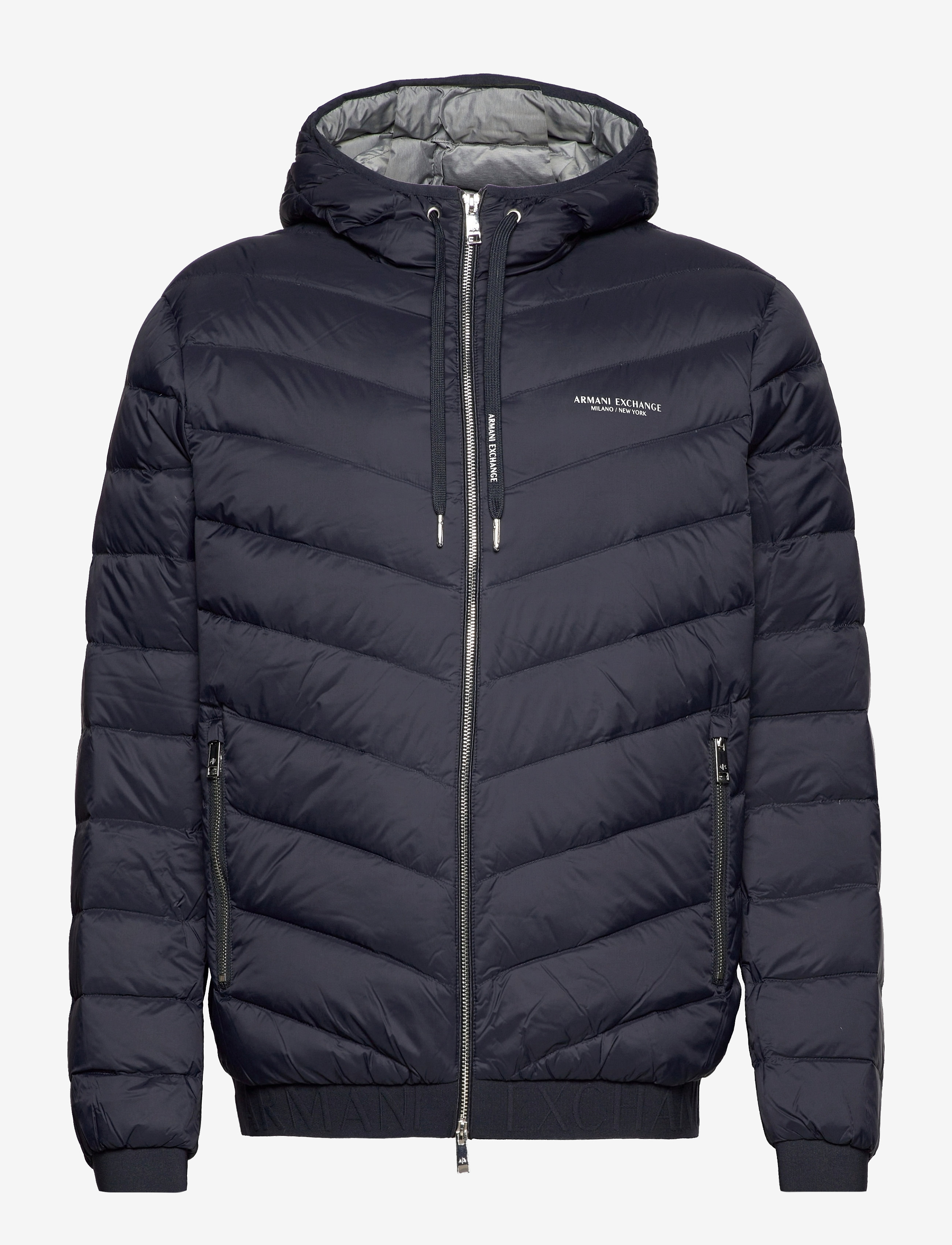 DOWN JACKET - NAVY/MELANGE GREY