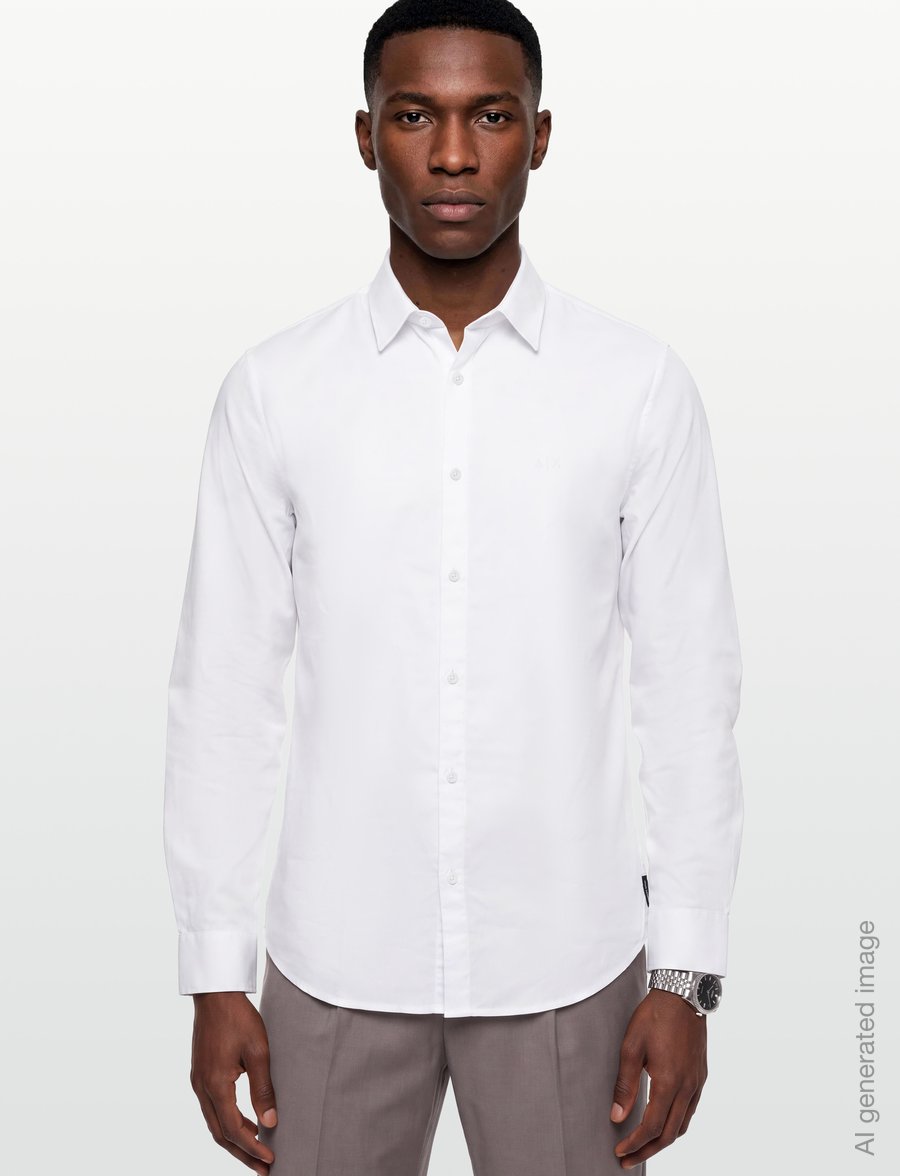 Armani Exchange - SHIRT - freizeithemden - white oxford/7blue/w - 3