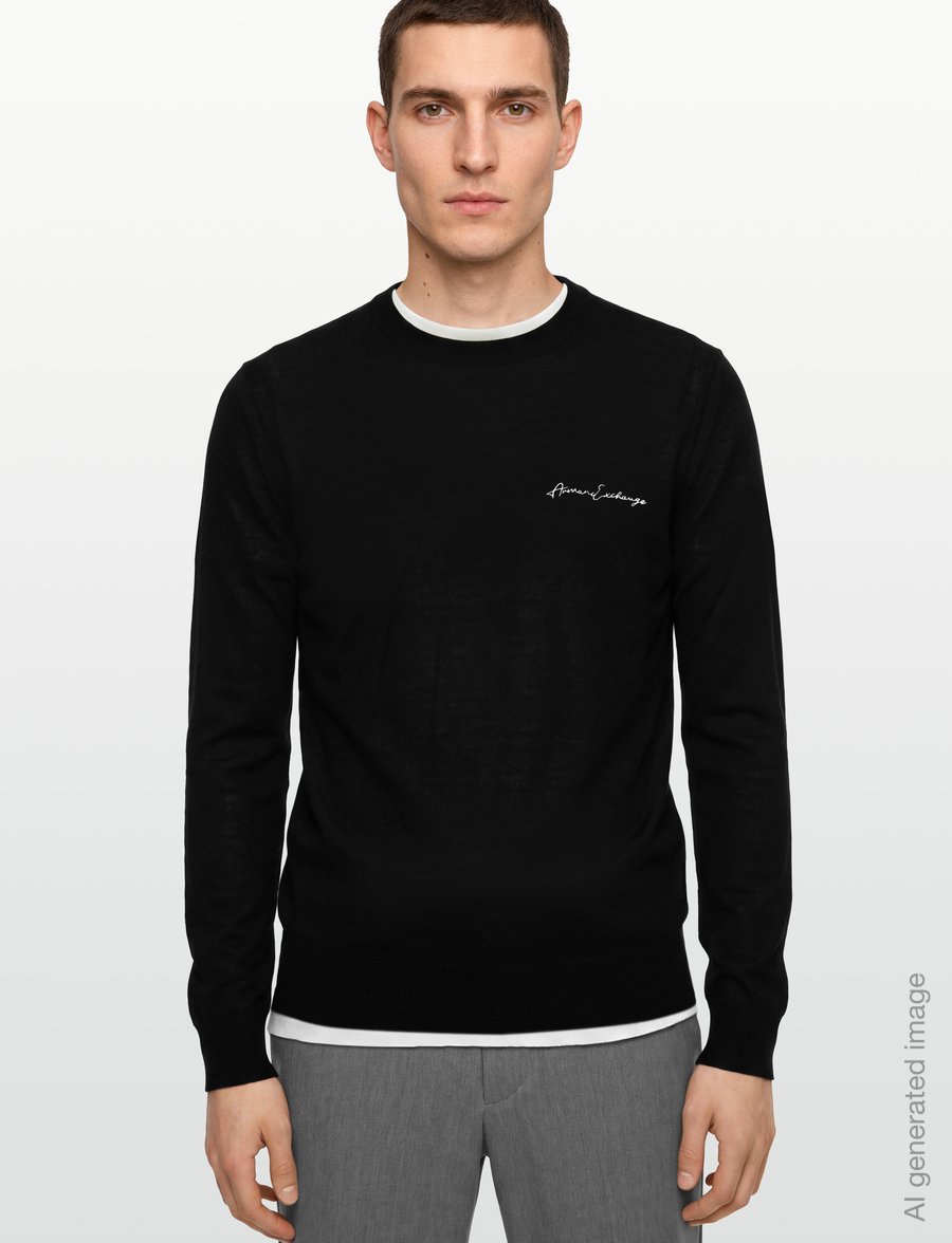 Armani Exchange - PULLOVER - rundhals - black - 3