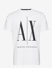 Armani Exchange - T-SHIRT - t-krekli ar īsām piedurknēm - white w/black print - 0