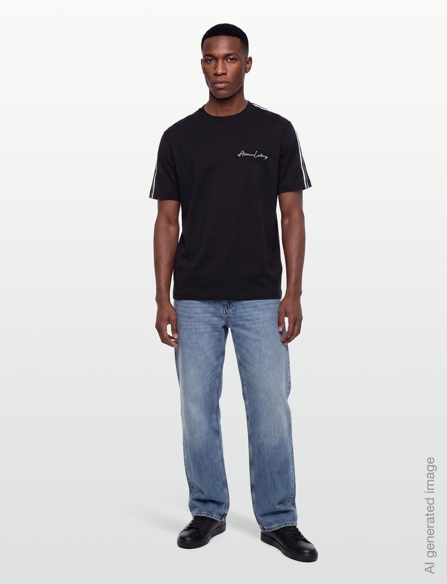 Armani Exchange - T-SHIRT - kurzärmelige t-shirts - black - 0