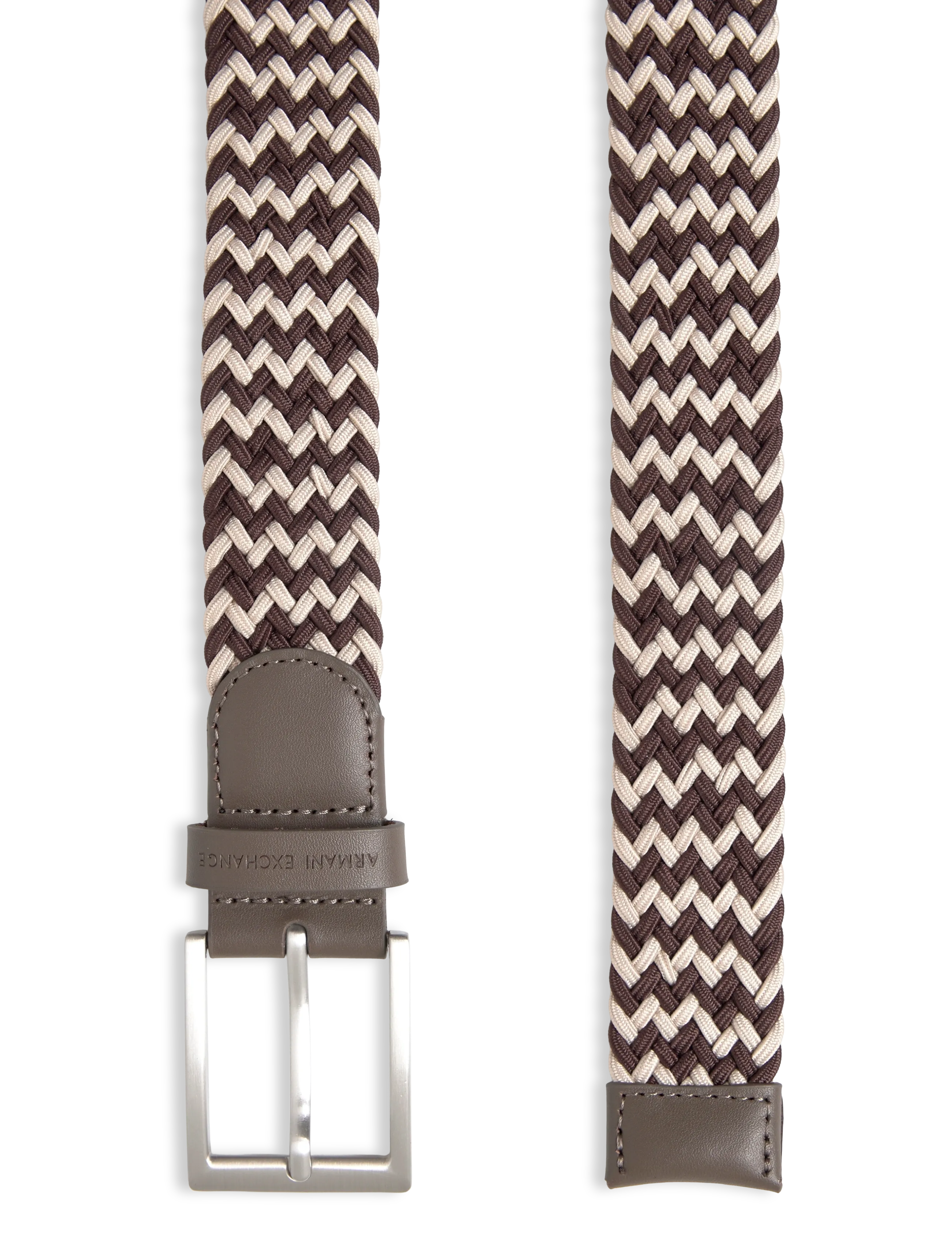 Armani Exchange - TONGUE BELT - klassisch gürtel - major brown/cream - 1