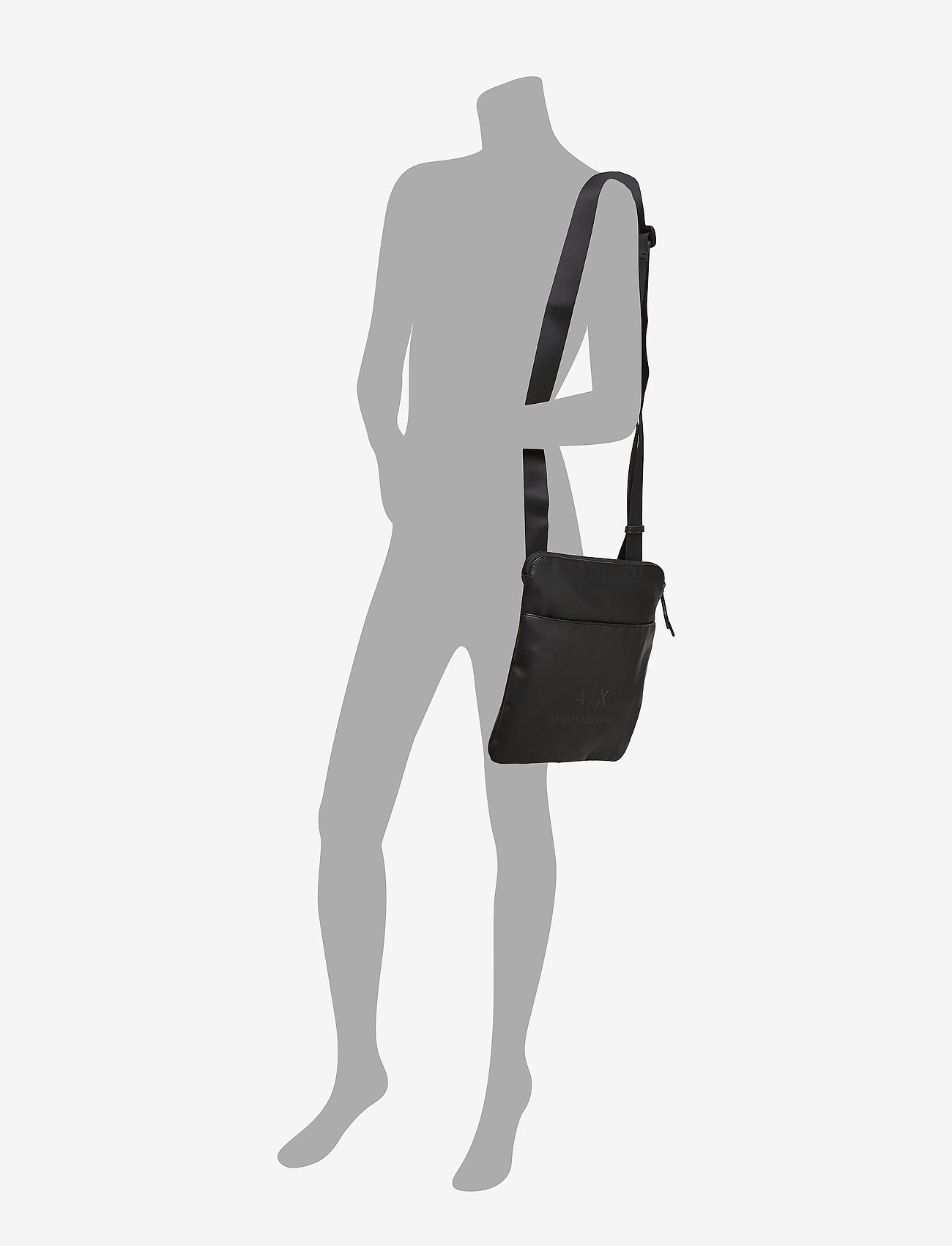Armani Exchange - MAN PVC/PLASTIC MESSENGER BAG - black/gun metal - 4