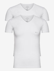 Armani Exchange - MEN'S 2PACK T-SHIRT - basic t-shirts - bianco/bianco - 0