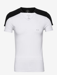 Armani Exchange - MEN'S 2PACK T-SHIRT - laisvalaikio marškinėliai - black/white - 0