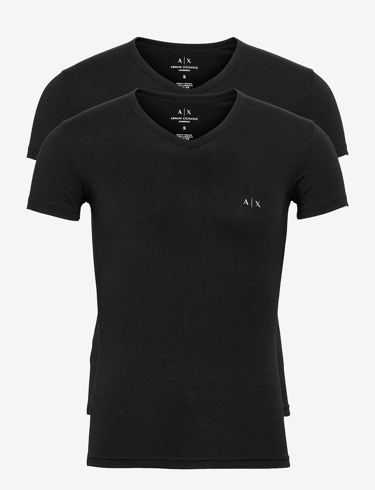 Armani Exchange - MEN'S 2PACK T-SHIRT - laisvalaikio marškinėliai - nero/nero - 0