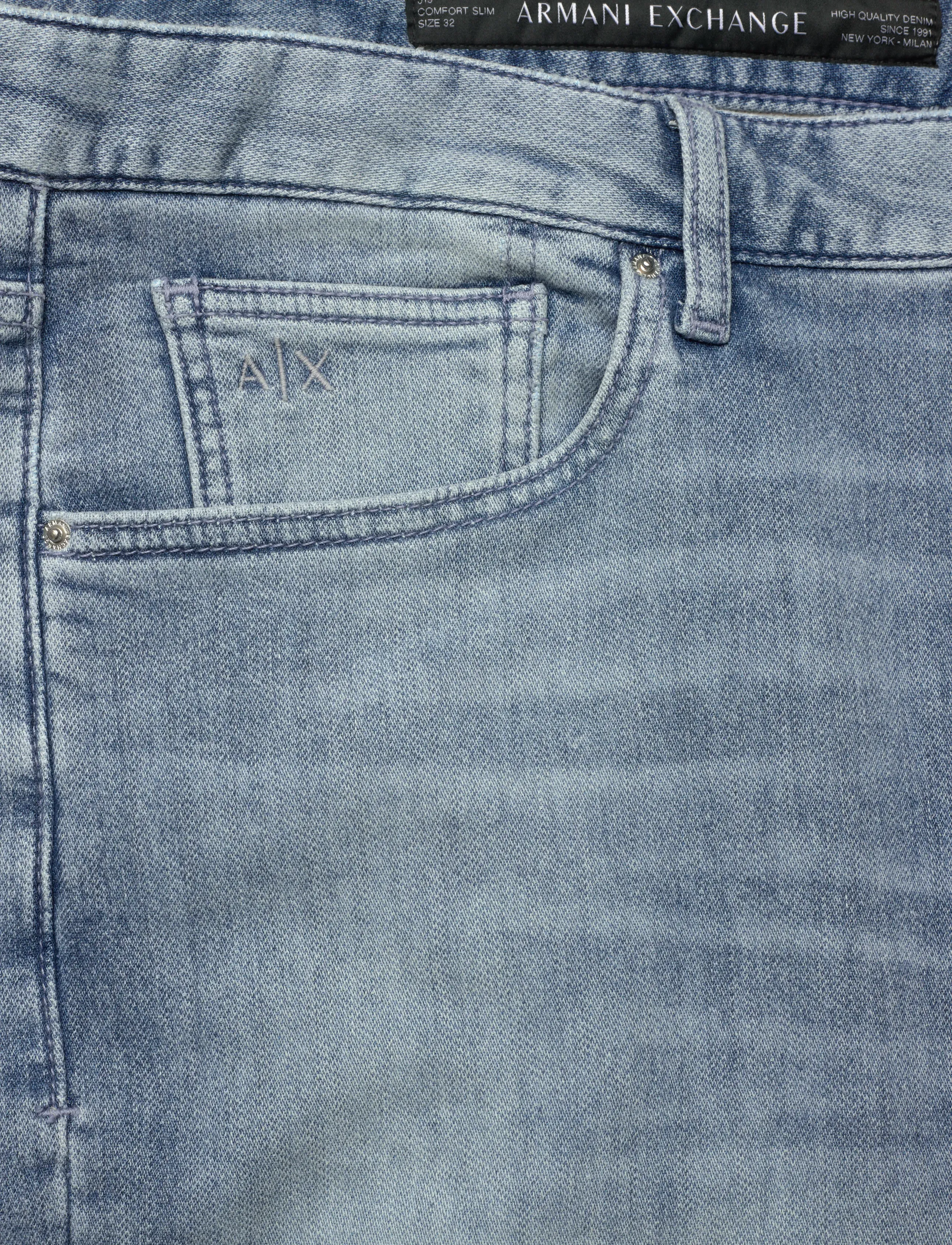 Armani Exchange - 5 POCKETS PANT - bukser & jeans - light blue denim - 5