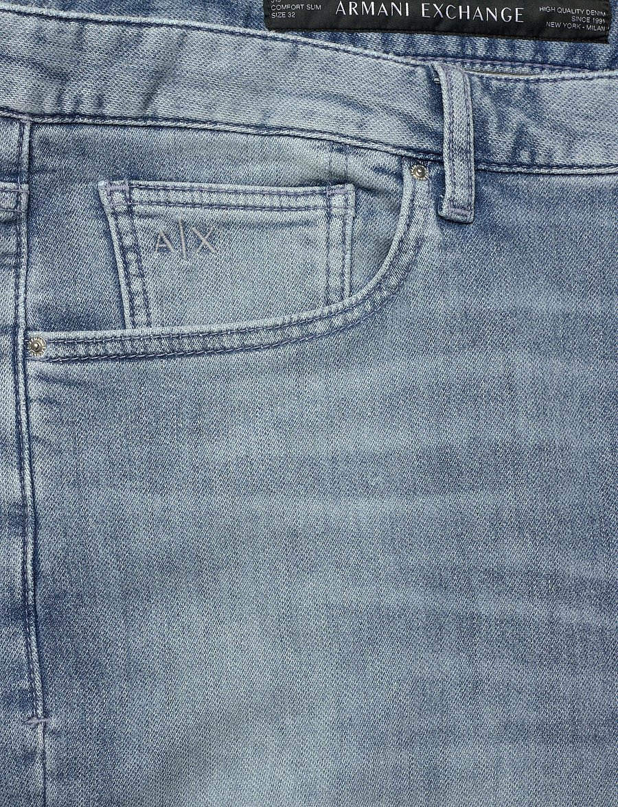 Armani Exchange - 5 POCKETS PANT - regular jeans - light blue denim - 5