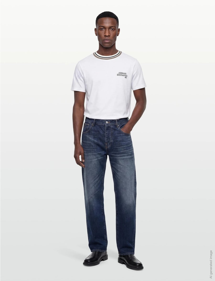 Armani Exchange - 5 POCKETS PANT - regular jeans - blue denim - 0