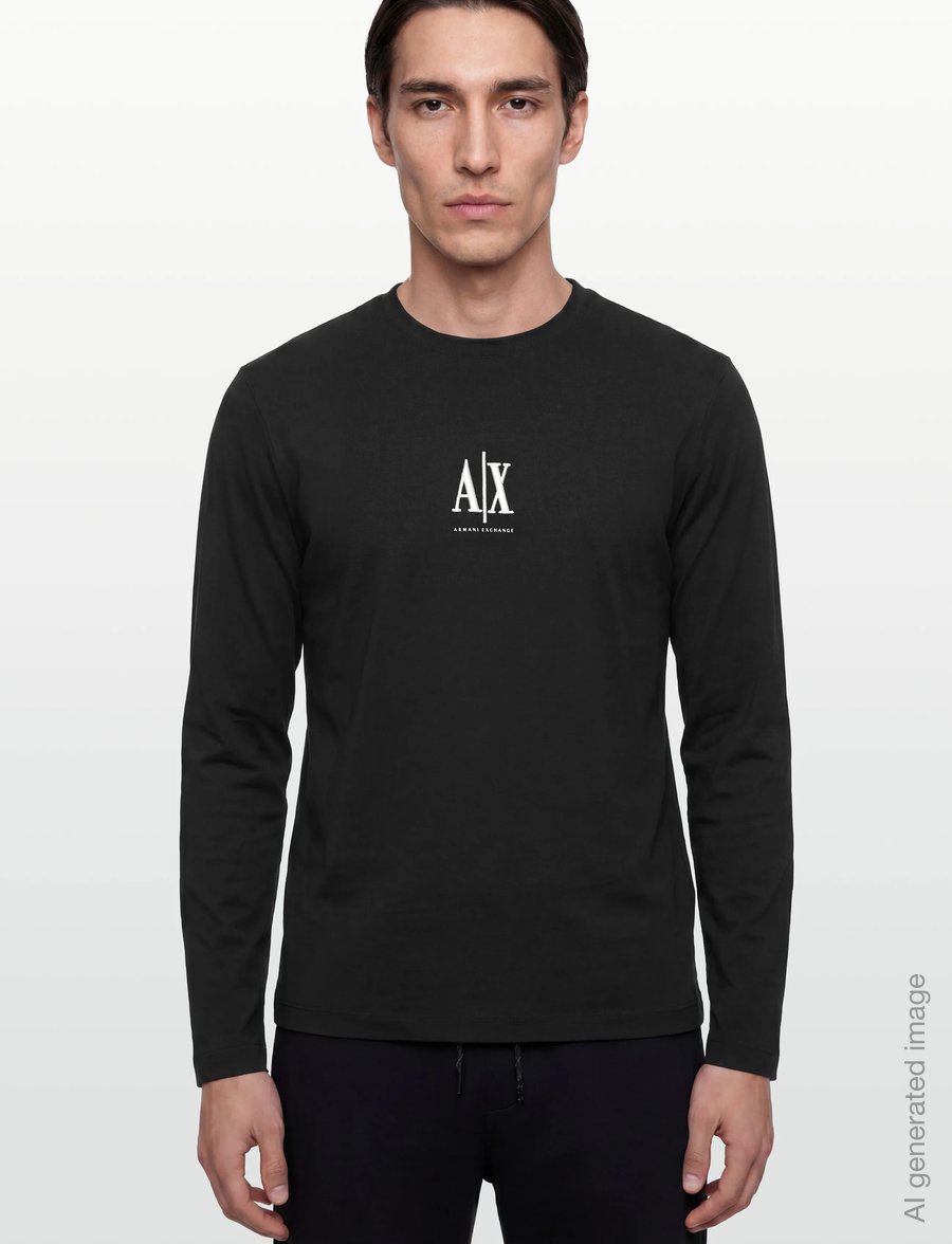Armani Exchange - T-SHIRT - pikkade varrukatega t-särgid - black - 3