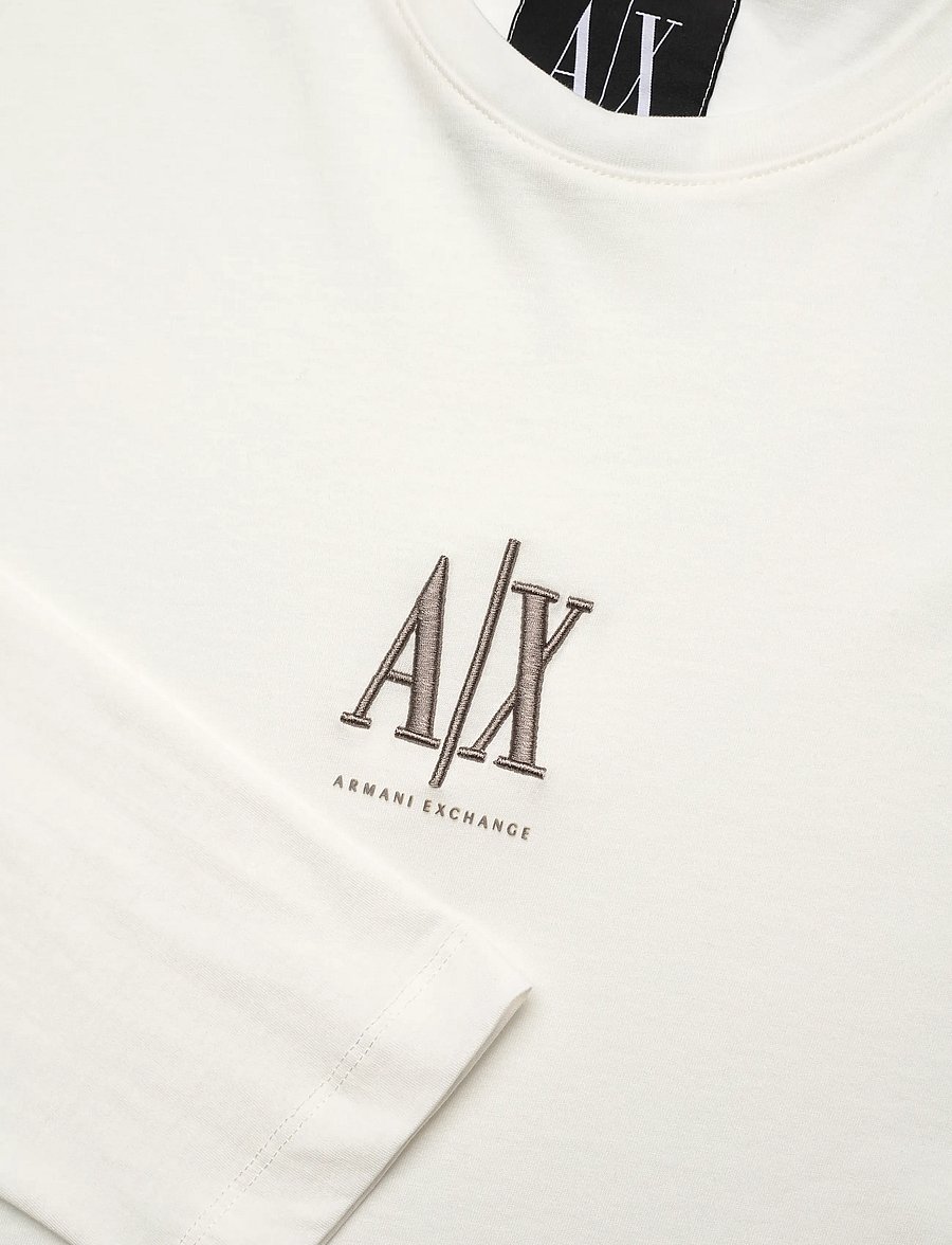 Armani Exchange - T-SHIRT - langärmelige t-shirts - off white - 2