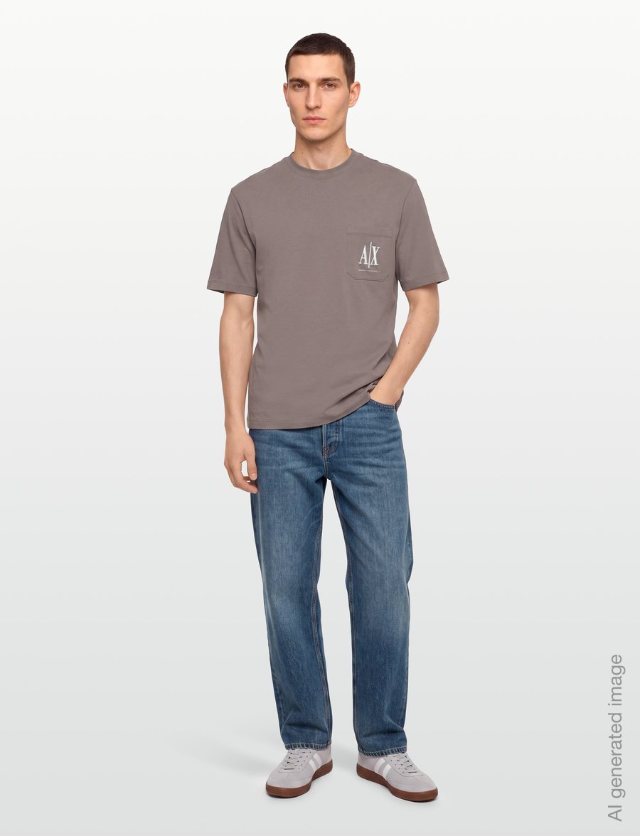 Armani Exchange - T-SHIRT - krótki rękaw - driftwood - 0