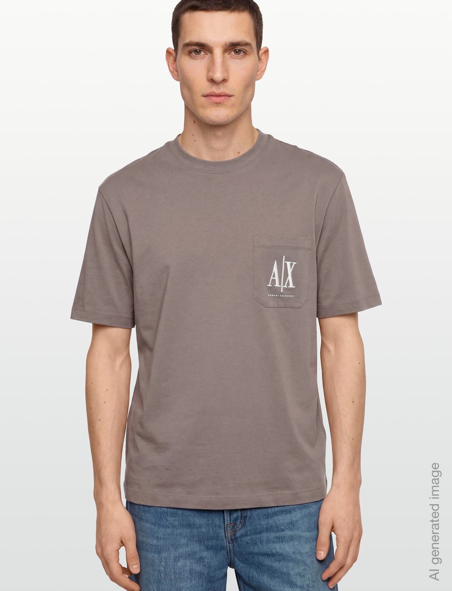 Armani Exchange - T-SHIRT - krótki rękaw - driftwood - 3