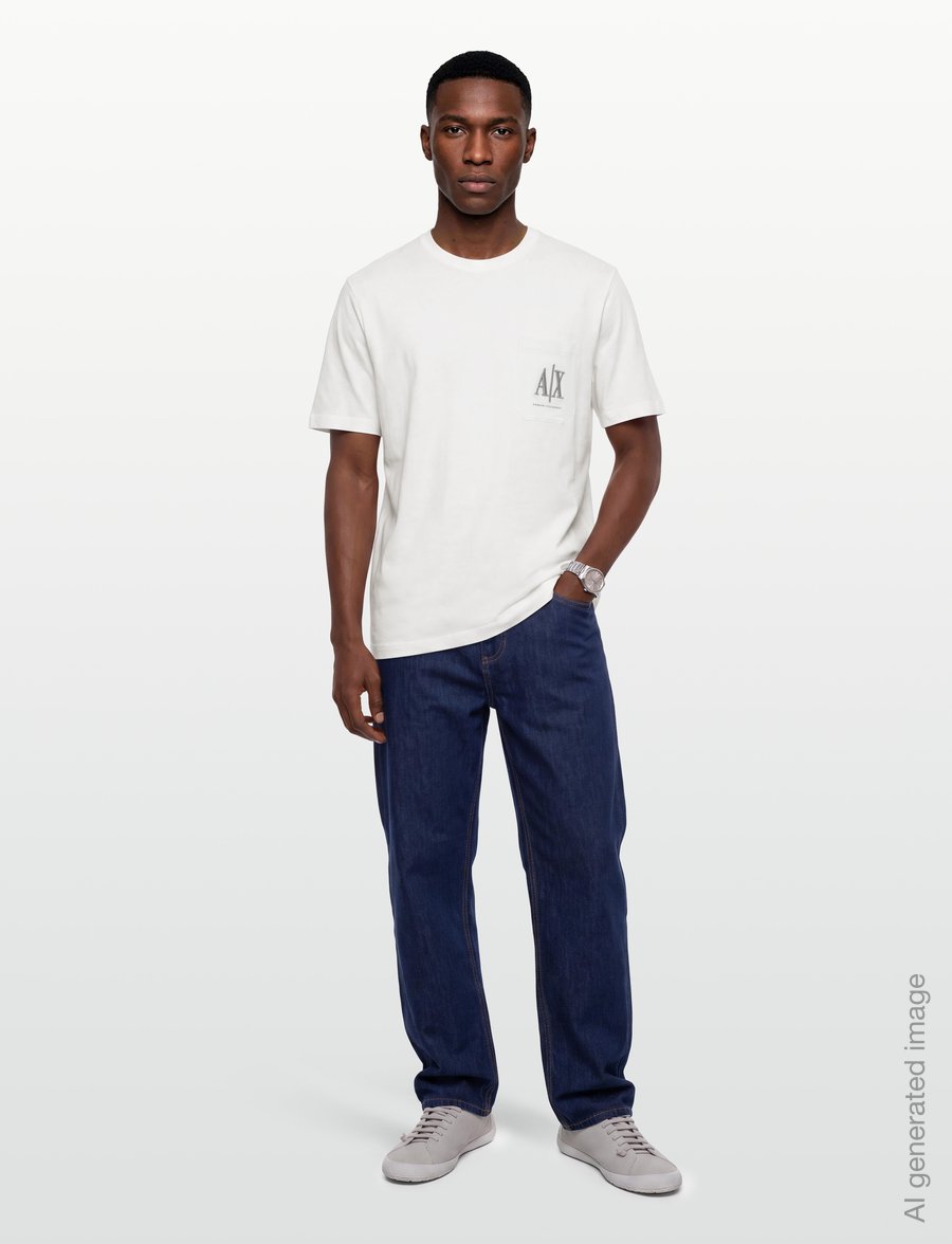 Armani Exchange - T-SHIRT - kortärmade t-shirts - off white - 0