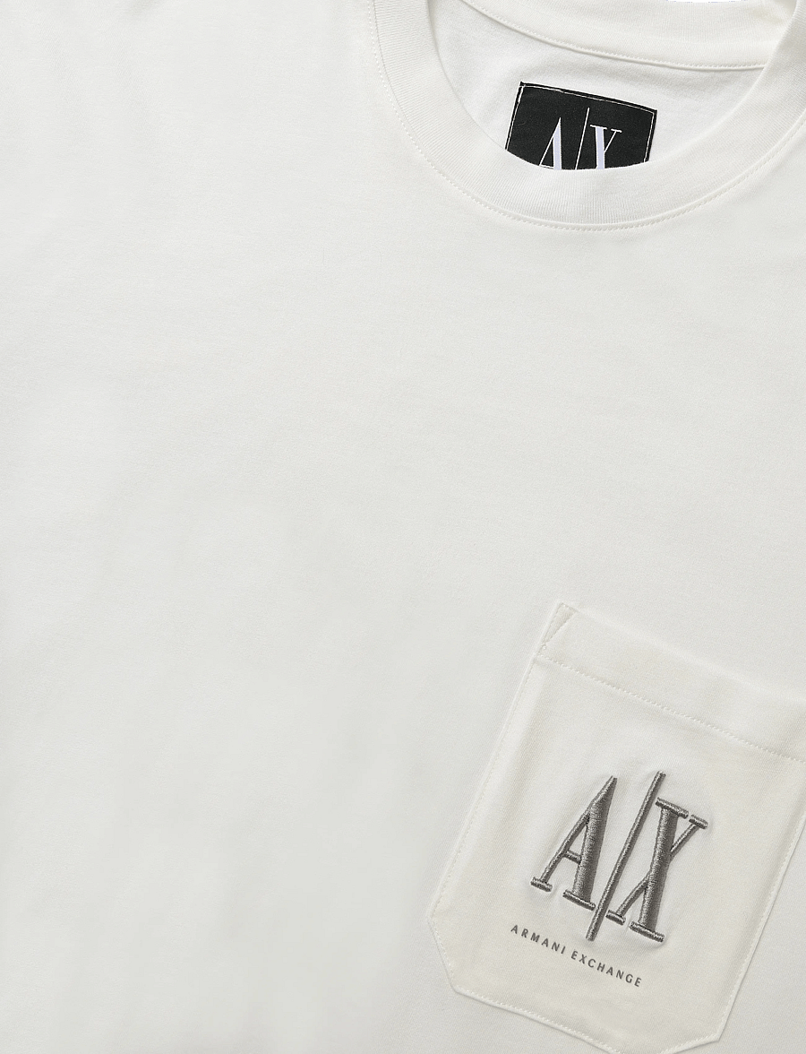 Armani Exchange - T-SHIRT - lühikeste varrukatega t-särgid - off white - 2