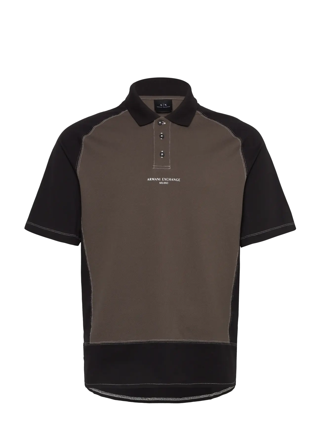 Armani Exchange POLO SHIRT - Kleidung - BLACK INK/BLACK / brown