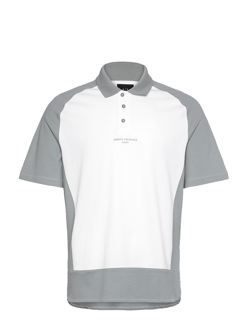 Armani Exchange - POLO SHIRT - kortärmade pikéer - off white/neutral gr - 0